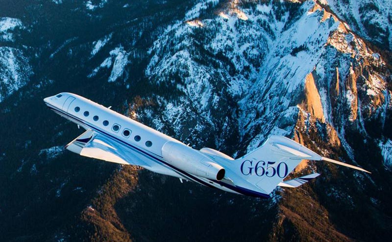 Gulfstream G650 private jet charter'