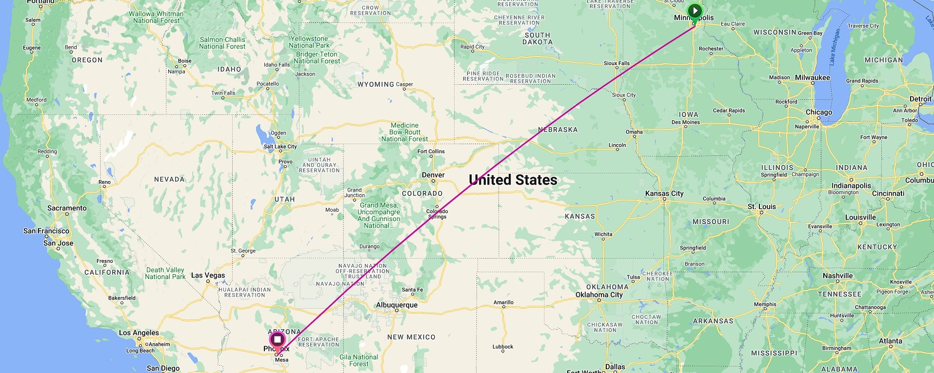 Private Flight Scenario 1: Minneapolis to Phoenix